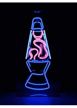 LOCOMOCEAN Lampa neonowa "Lava Lamp" w kolorze niebiesko-różowym - 19 x 38 x 10,5 cm ze sklepu Limango Polska w kategorii Oświetlenie - zdjęcie 189339428
