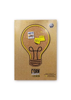 LOCOMOCEAN Tablica korkowa LED "Bulb" w kolorze żółto-jasnobrązowym - 50,8 x 35,5 cm ze sklepu Limango Polska w kategorii Oświetlenie - zdjęcie 189339558