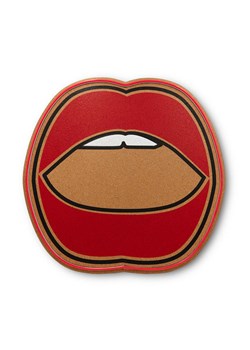 LOCOMOCEAN Tablica korkowa LED "Mouth" w kolorze czerwono-jasnobrązowym - 44,7 x 45,3 cm ze sklepu Limango Polska w kategorii Oświetlenie - zdjęcie 189339575