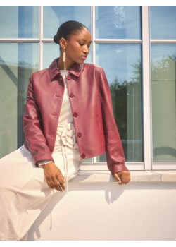 Mohito - Kurtka skórzana - kasztanowy ze sklepu Mohito w kategorii Koszule damskie - zdjęcie 189340228