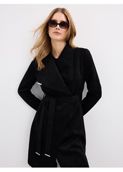 Mohito - Płaszcz z imitacji zamszu - czarny ze sklepu Mohito w kategorii Płaszcze damskie - zdjęcie 189340237