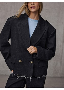 Mohito - Krótka marynarka oversize - granatowy ze sklepu Mohito w kategorii Marynarki damskie - zdjęcie 189340728