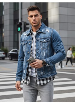 Kurtka męska jeansowa niebieska Dstreet TX3633 ze sklepu DSTREET.PL w kategorii Kurtki męskie - zdjęcie 189340836