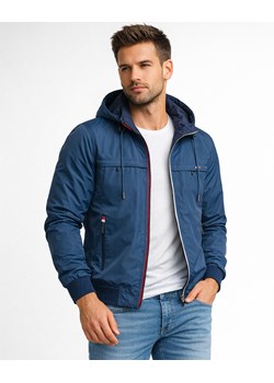 Kurtka męska dwustronna wiatrówka z odczepianym kapturem niebieska Recea ze sklepu Recea.pl w kategorii Kurtki męskie - zdjęcie 189340886