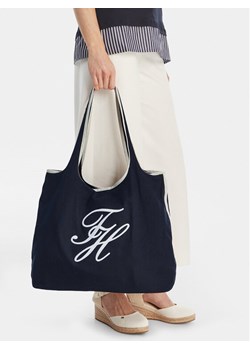 Tommy Hilfiger Torebka Th Summer Tote Canvas AW0AW18398 Granatowy ze sklepu MODIVO w kategorii Torby Shopper bag - zdjęcie 189341559