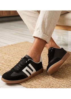 Sznurowane czarne trampki halówki /F1-3 18158 T484/ ze sklepu Pantofelek24.pl w kategorii Trampki męskie - zdjęcie 189342309