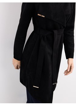 Mohito - Płaszcz z imitacji zamszu - czarny ze sklepu Mohito w kategorii Płaszcze damskie - zdjęcie 189342448