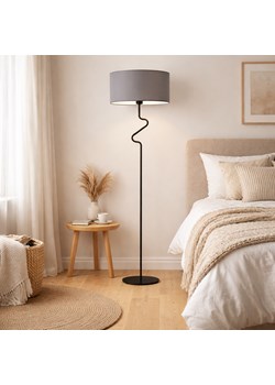 Skandynawska lampa stojąca z szarym abażurem MORONI ze sklepu Lysne w kategorii Lampy podłogowe - zdjęcie 189342608
