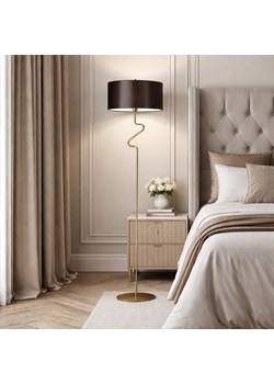 Lampa podłogowa w stylu japandi MORONI w brązowo-złotym kolorze ze sklepu Lysne w kategorii Lampy podłogowe - zdjęcie 189342626