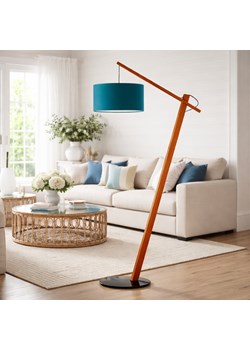 Drewniana lampa podłogowa do salonu TORINO w stylu hampton ze sklepu Lysne w kategorii Lampy dziecięce - zdjęcie 189342655