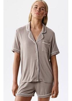 Atlantic dwuczęściowa piżama damska rozpinana NLP-496-SKALNY, Kolor beżowy, Rozmiar S, ATLANTIC ze sklepu Primodo w kategorii Piżamy damskie - zdjęcie 189342715