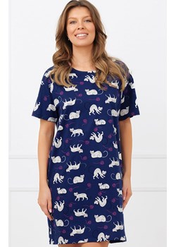 Damska koszula nocna z krótkim rękawem Mimi, Kolor granatowy-wzór, Rozmiar S, Italian Fashion ze sklepu Primodo w kategorii Koszule nocne - zdjęcie 189342895