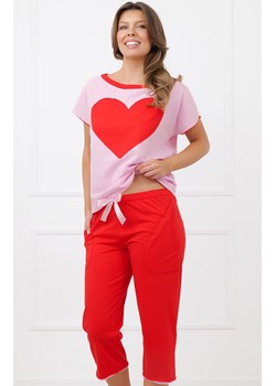 Piżama damska ze spodniami 3/4 czerwono-różowa Sabrina, Kolor czerwono-różowy, Rozmiar S, Italian Fashion ze sklepu Primodo w kategorii Piżamy damskie - zdjęcie 189342915