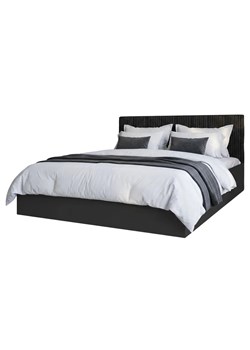 Czarne łóżko z tapicerowanym zagłówkiem do sypialni 160x200 G6-P69 ze sklepu Edinos.pl w kategorii Łóżka i materace - zdjęcie 189343059