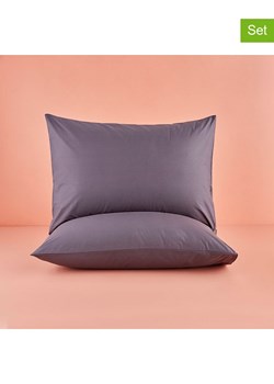 BELLA MAISON Satynowe poszewki (2 szt.) w kolorze antracytowym na poduszki - 50 x 70 cm ze sklepu Limango Polska w kategorii Poduszki dekoracyjne - zdjęcie 189345305