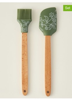 BELLA MAISON 2-częściowy zestaw "Floral" w kolorze jasnobrązowo-zielonym ze sklepu Limango Polska w kategorii Akcesoria do pieczenia - zdjęcie 189346147