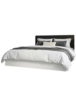 Białe łóżko z materacem i czarnym zagłówkiem 120x200 L3-L50 ze sklepu Edinos.pl w kategorii Łóżka i materace - zdjęcie 189347275