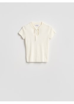 Reserved - Bluza z wiskozą - złamana biel ze sklepu Reserved w kategorii Bluzki damskie - zdjęcie 189347629