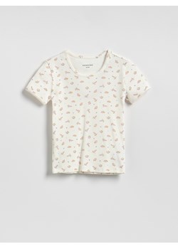 Reserved - Wzorzysty t-shirt - złamana biel ze sklepu Reserved w kategorii Bluzki dziewczęce - zdjęcie 189348359