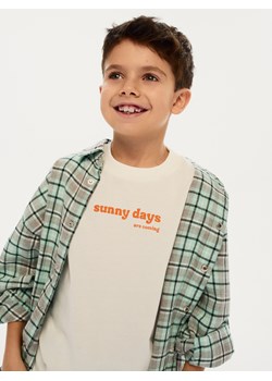 Reserved - Bawełniana koszula w kratę - jasnoturkusowy ze sklepu Reserved w kategorii Koszule chłopięce - zdjęcie 189348486