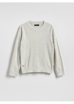 Reserved - Strukturalny sweter z bawełną - jasnoszary ze sklepu Reserved w kategorii Bluzy chłopięce - zdjęcie 189348567