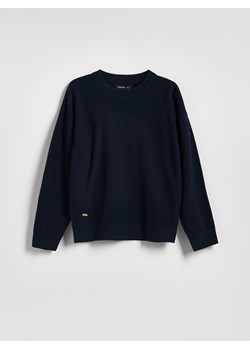 Reserved - Strukturalny sweter z bawełną - granatowy ze sklepu Reserved w kategorii Bluzy chłopięce - zdjęcie 189348569
