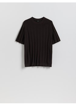 Reserved - Sweter z krótkim rękawem - ciemnobrązowy ze sklepu Reserved w kategorii Swetry męskie - zdjęcie 189348589