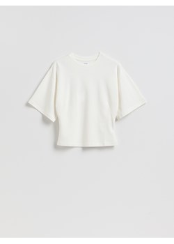 Reserved - Taliowany t-shirt - złamana biel ze sklepu Reserved w kategorii Bluzki damskie - zdjęcie 189348656