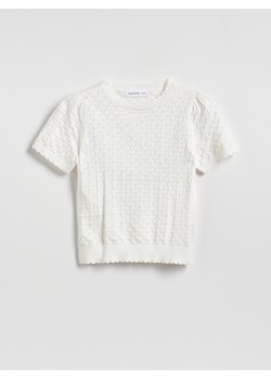Reserved - Sweter z krótkim rękawem - złamana biel ze sklepu Reserved w kategorii Swetry dziewczęce - zdjęcie 189348715