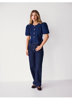 Reserved - Jeansowa bluzka z baskinką - granatowy ze sklepu Reserved w kategorii Bluzki damskie - zdjęcie 189348786