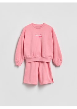Reserved - Dresowy komplet z bawełny - różowy ze sklepu Reserved w kategorii Bluzy dziewczęce - zdjęcie 189348806