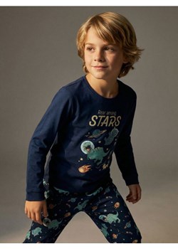 Sinsay - Bawełniana piżama dwuczęściowa w dinozaury - granatowy ze sklepu Sinsay w kategorii Piżamy dziecięce - zdjęcie 189349045