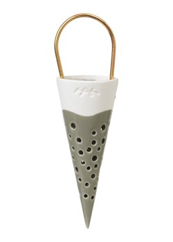 Kähler Świecznik "Nobili" w kolorze oliwkowo-białym - wys. 15,5 cm ze sklepu Limango Polska w kategorii Świeczniki - zdjęcie 189349069