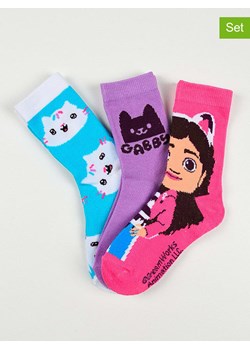 Gabby's Dollhouse Skarpety (3 pary) "Gabby's Dollhouse" w kolorze różowo-fioletowo-niebieskim ze sklepu Limango Polska w kategorii Skarpetki dziecięce - zdjęcie 189349486
