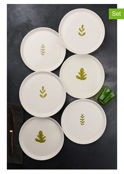 Hermia Talerzyki deserowe (6 szt.) w kolorze biało-zielonym - Ø 21 cm ze sklepu Limango Polska w kategorii Naczynia - zdjęcie 189349637