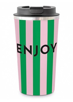 ppd Kubek termiczny "Formart Enjoy" w kolorze zielono-jasnoróżowym - 450 ml ze sklepu Limango Polska w kategorii Kubki termiczne - zdjęcie 189351937