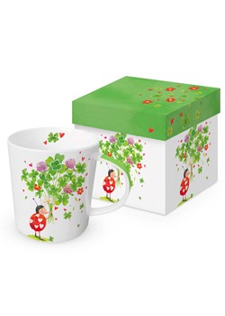ppd Kubek jumbo "Lucky!" w kolorze biało-zielonym - 400 ml ze sklepu Limango Polska w kategorii Dzbanki i zaparzacze - zdjęcie 189351975