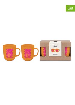 ppd Kubki jumbo (2 szt.) "Paula " w kolorze pomarańczowo-różowym - 350 ml ze sklepu Limango Polska w kategorii Naczynia - zdjęcie 189352018