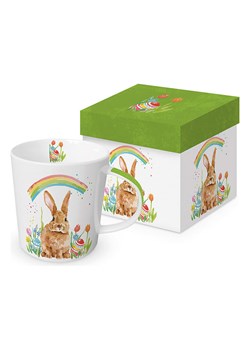 ppd Kubek jumbo "Rainbow Rabbit" w kolorze białym ze wzorem - 350 ml ze sklepu Limango Polska w kategorii Naczynia - zdjęcie 189352019