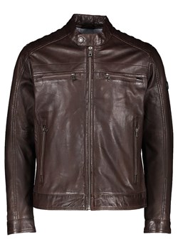 Bugatti Skórzana kurtka w kolorze ciemnobrązowym ze sklepu Limango Polska w kategorii Kurtki męskie - zdjęcie 189352235