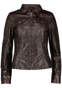 7eleven Skórzana kurtka "Peru" w kolorze ciemnobrązowym ze sklepu Limango Polska w kategorii Kurtki damskie - zdjęcie 189352459