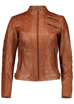 7eleven Skórzana kurtka "Tilla" w kolorze karmelowym ze sklepu Limango Polska w kategorii Kurtki damskie - zdjęcie 189352529