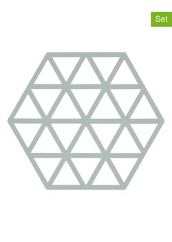 Zone Denmark Podkładki (2 szt.) "Triangles" w kolorze błękitnym - 16 x 14 cm ze sklepu Limango Polska w kategorii Akcesoria kuchenne - zdjęcie 189357928