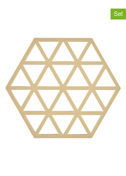 Zone Denmark Podkładki (2 szt.) "Triangles" w kolorze beżowym - 16 x 14 cm ze sklepu Limango Polska w kategorii Akcesoria kuchenne - zdjęcie 189358255