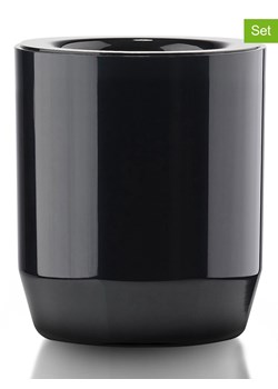 Zone Denmark Kubki łazienkowe (2 szt.) "Suii" w kolorze czarnym - wys. 9,8 x Ø 8 cm ze sklepu Limango Polska w kategorii Dozowniki do mydła - zdjęcie 189358348