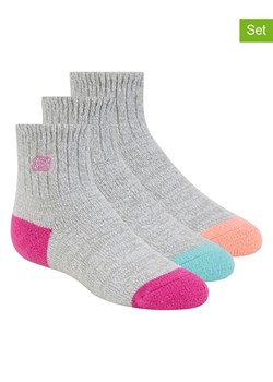 Skechers Skarpety (3 pary) w kolorze szarym ze wzorem ze sklepu Limango Polska w kategorii Skarpetki dziecięce - zdjęcie 189358778