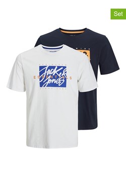 Jack &amp; Jones Koszulki (2 szt.) w kolorze białym i granatowym ze sklepu Limango Polska w kategorii T-shirty męskie - zdjęcie 189359295