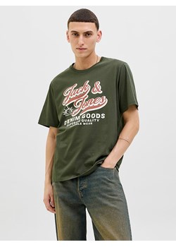 Jack &amp; Jones Koszulka "Jjelogo" w kolorze khaki ze sklepu Limango Polska w kategorii T-shirty męskie - zdjęcie 189360208