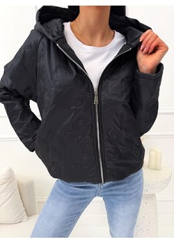 Czarna Przejściowa Kurtka z Kapturem ze sklepu ModnaKiecka.pl w kategorii Kurtki damskie - zdjęcie 189362566