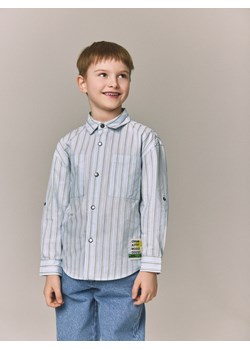 Reserved - Bawełniana koszula w paski - jasnoniebieski ze sklepu Reserved w kategorii Koszule chłopięce - zdjęcie 189363065